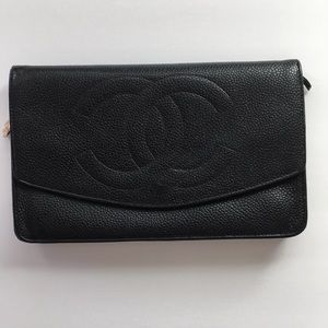 Auth Chanel Timeless lambskin clutch